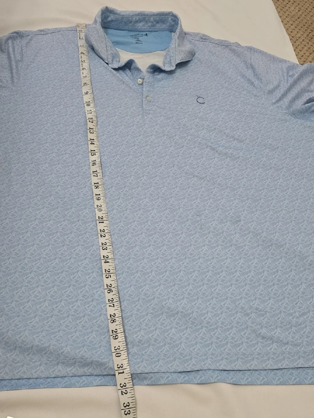 Johnie O Sky Blue Micro-Pattern Polo Golf XXL‎